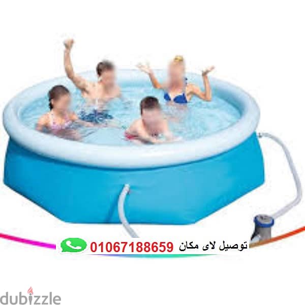 حمام سباحة نفخ دائرى 3.66*76سم بسين للاطفال والكبار سهل النقل من ش دهب 0