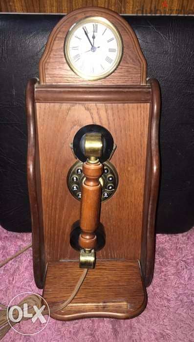 تليفون أرضى خشبى أشكال قديمة Nostalgic Woody Old Style Landline Phone 1