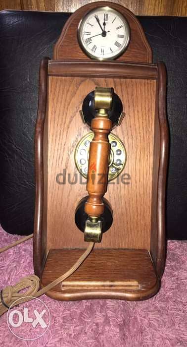تليفون أرضى خشبى أشكال قديمة Nostalgic Woody Old Style Landline Phone 2