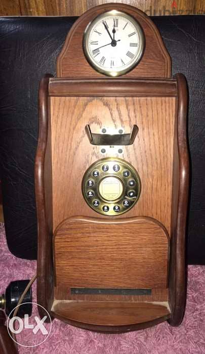 تليفون أرضى خشبى أشكال قديمة Nostalgic Woody Old Style Landline Phone 3