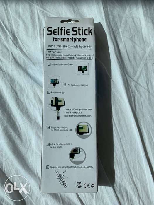Selfie Stick for smartphones with 3.5 mm cable to remote it عصا سيلفى 3