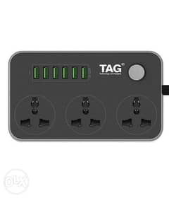 Tag outlet cord- Power Sockets + 6 USB Charger 0