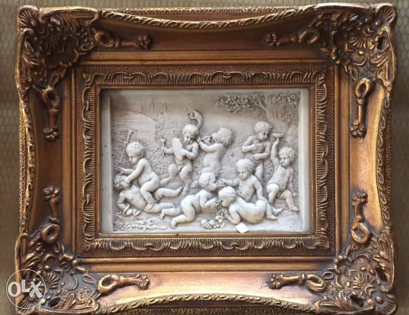 pair of victorian gilt framed marble plaques 4