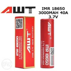 AWT IMR 18650 3.7V 3000mAh 40A Battery (Single) 0