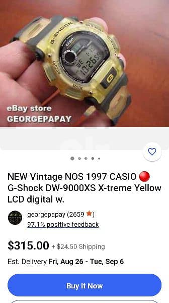 Vintage Yellow Gshock Original 1997 OFF 30%