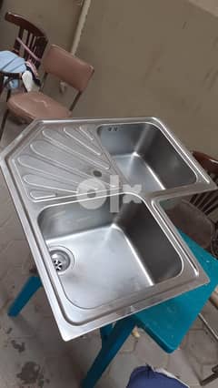 Corner Kitchen Sink stainless steel (Foster Italian) 0