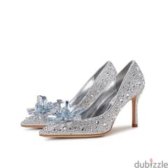 cinderella shoes for wedding and engagement حذاء حريمي سندريلا مقاس ٣٨