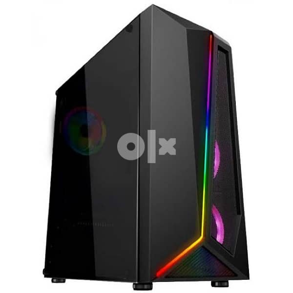 used ruix evesky gaming case with 3 rgb fans 0