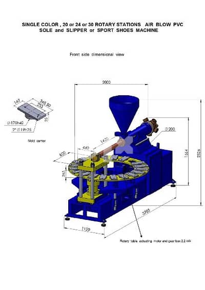 20 or 24 stations Air blow sole qnd slipper machine