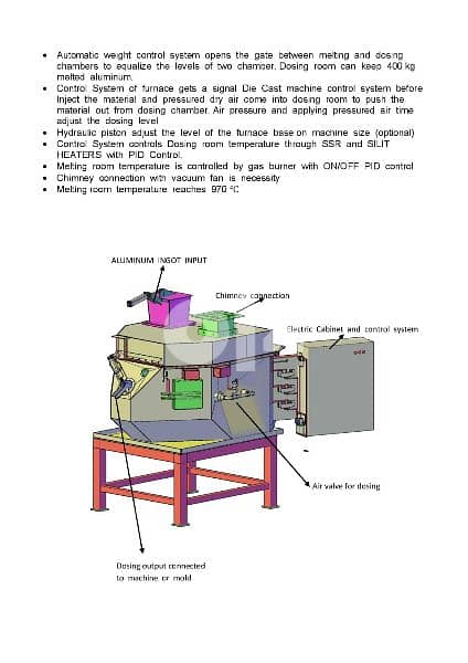 Aluminium melting furnace with auto dosing  for die cast machine 1