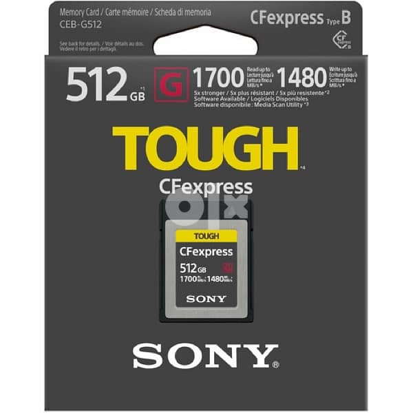 ‎‏Sony 512GB CFexpress Type B TOUGH Memory Card 0