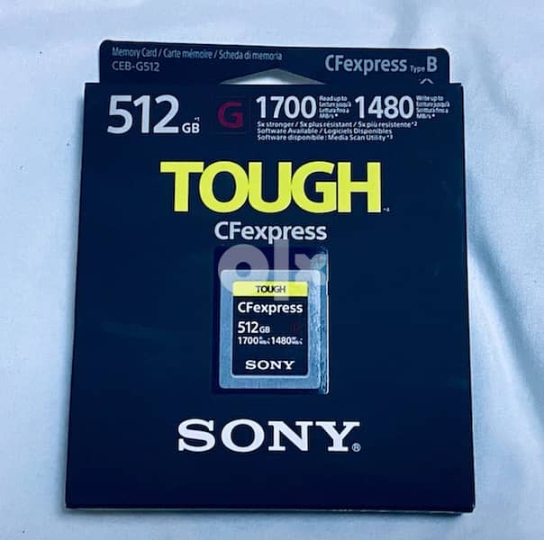 ‎‏Sony 512GB CFexpress Type B TOUGH Memory Card 1