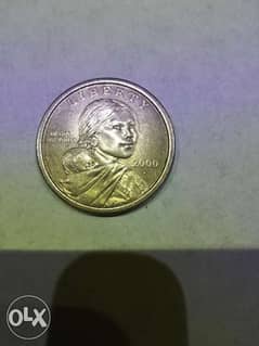 الدولار الامريكي الذهبي الشهير ساكاجويا Sacagawea coin 2000 p 0