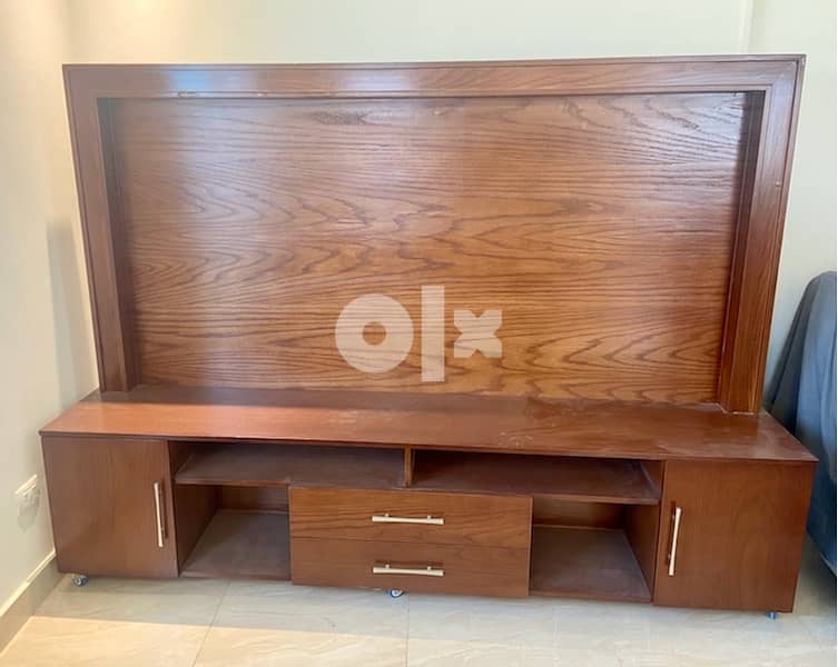 Wood cabinet 75-85 inch TV new 0