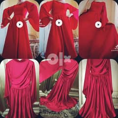 فستان ستان احمر 0