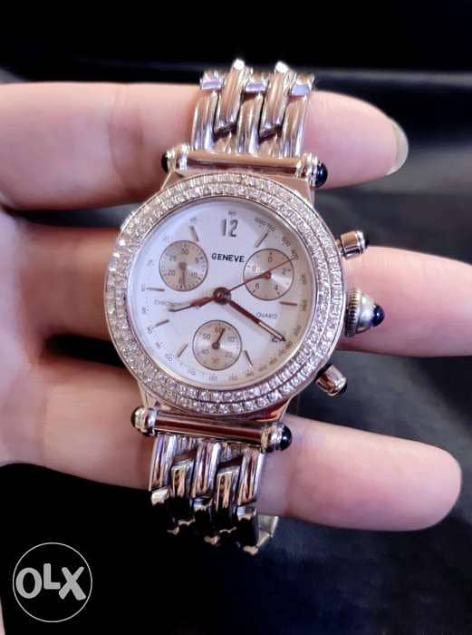 ساعة ذهب ابيض فصوص الماس بسعر لقطة (White gold&diamond watch) 3