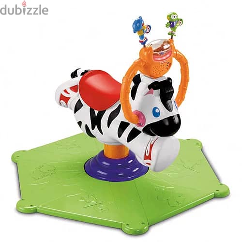كرسي نطاط ودوّار بموسيقي للأطفال - Bounce and Spin Zebra (Multicolor) 0
