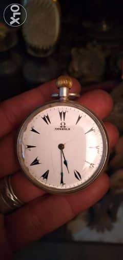 ساعة جيب فضة ماركة اوميجا السويسرية الشهيرة 0