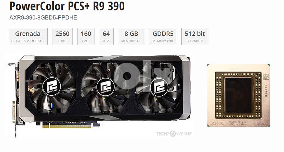 كارت شاشة   (8GB) PowerColor PCS + Radeon R9 390 512 BIT Video Card 6