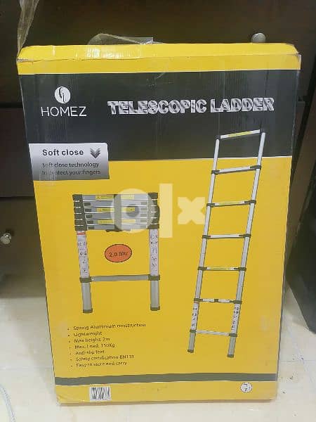 2 meter single telescopic ladder سلم تلسكوبي مفرد ٢ متر 1