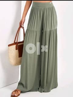 Tall pleated wide leg pant 0