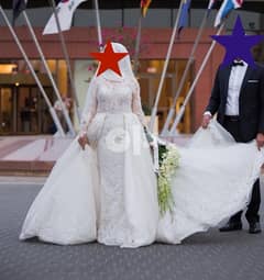 the  “ Pronovias “ royal princess wedding dress, with veil and shoes 0