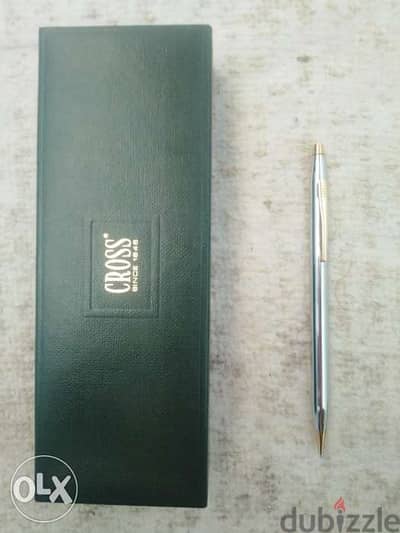 قلم cross made in Ireland رصاص فضي في ذهبي