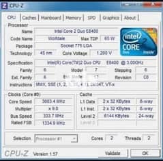 بروسيسور كور تي ديو  processor cor2duo  e8400 
cache 6m
3 ghz 0