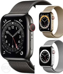 Apple Watch series 6 Stainless steel 44mm GPS +Cellular جديده متبرشمه 0
