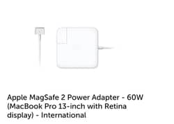 Apple magsafe 2 power adapter 60W for Macbook pro in perfect condition