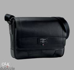 S. T Dupont Defi Small Messenger Bag Black Carbon Leather (Original)
