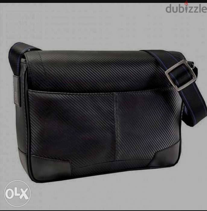 S. T Dupont Defi Small Messenger Bag Black Carbon Leather (Original) 1