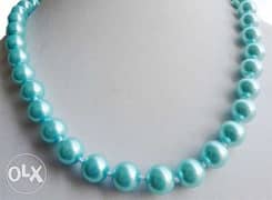 Top Quality Rare Blue shell Pearl Necklace 0