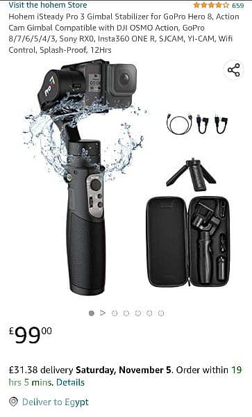 Hohem iSteady Pro 3 3Axis Gimbal Stabilizer for action camera اخر قطعه