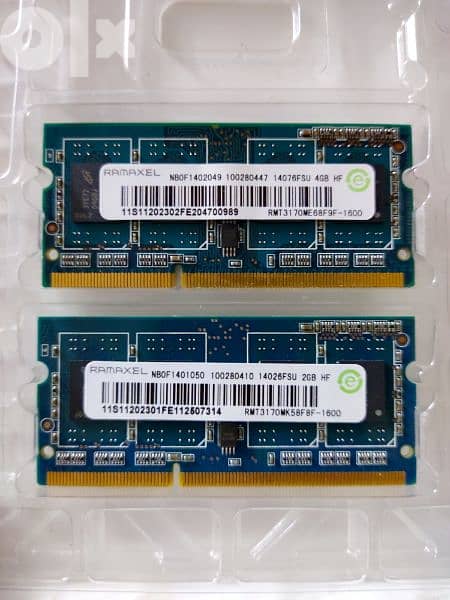 رامات لابتوب Laptop RAM 6GB DDR3 (4GB+2GB) 0
