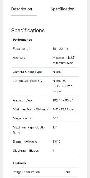 Sigma EX ( For Nikon ) 10-20 mm DC HSM 4