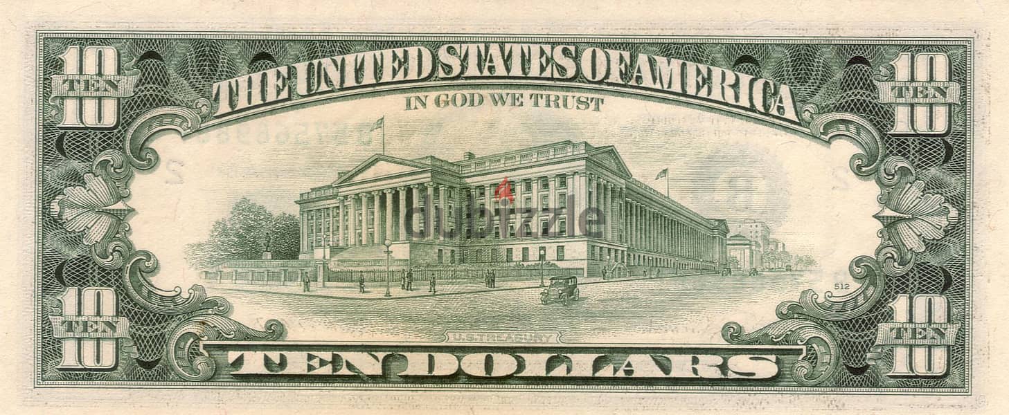 10دولارات امريكية نادرة_انسر_ جديدة بحالة البنك _ اصدار 1990 منذ 33عام 3