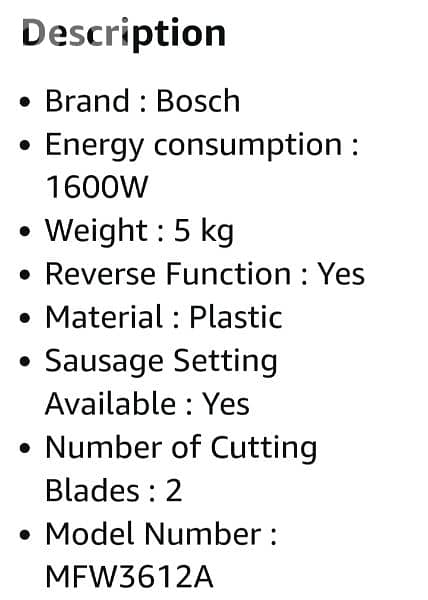 Bosch Meat Mincer 8