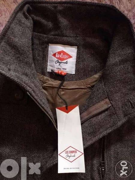 Lee Cooper Mens Brown Long Coat 80% Wool *top quality 3