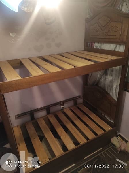 سرير دورين خشب زان عرض متر و طول متر و٦٥ 4