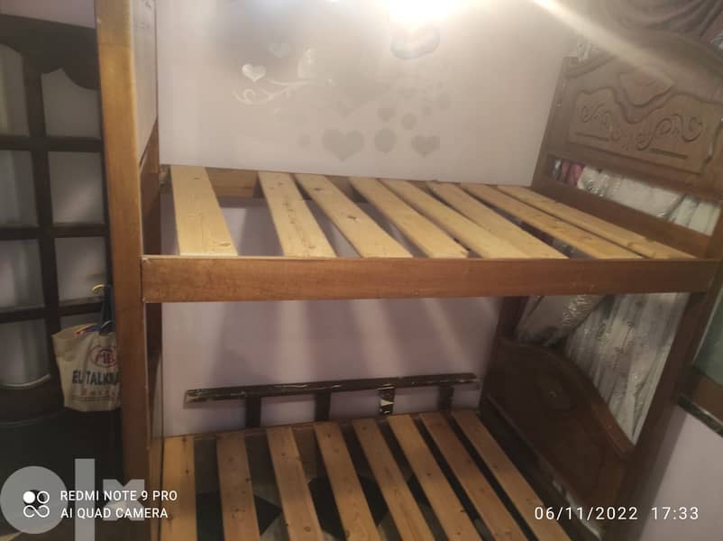 سرير دورين خشب زان عرض متر و طول متر و٦٥ 5