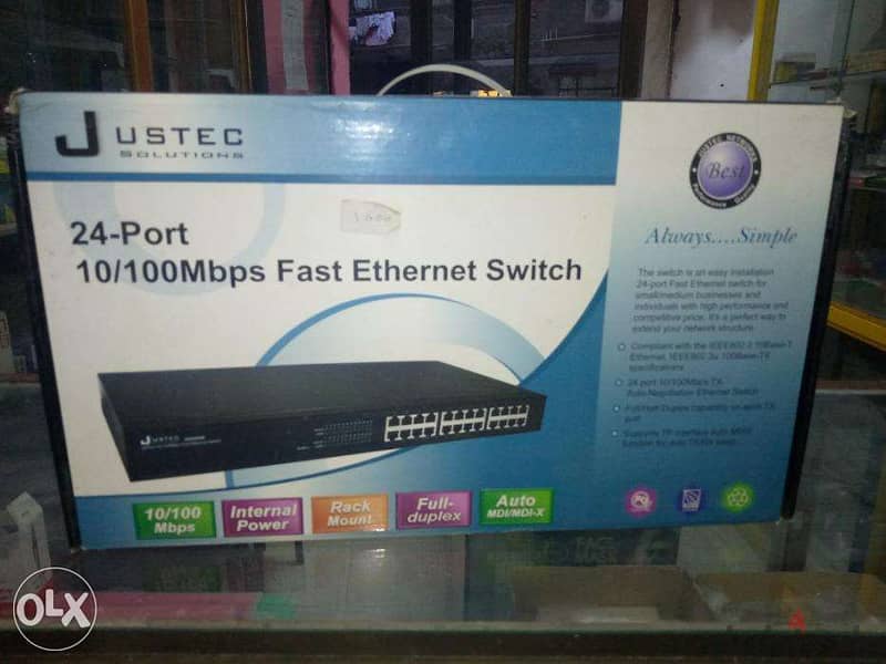 سويتش 24 بورت Justec 24 Port 10100 Mbps Fast Ethernet Switch 3