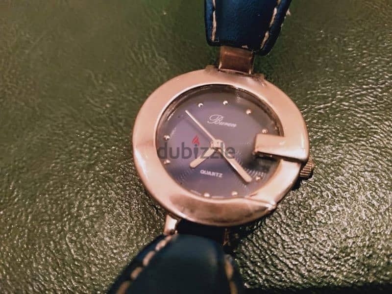 ساعة حريمي ماركة Buron إستيك معدني مغلف بجلد طبيعي وارد الإمارات 12
