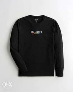 Hollister Embroidered Logo Graphic T-Shirt black تيشيرت هوليستر 0