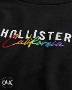 Hollister Embroidered Logo Graphic T-Shirt black تيشيرت هوليستر