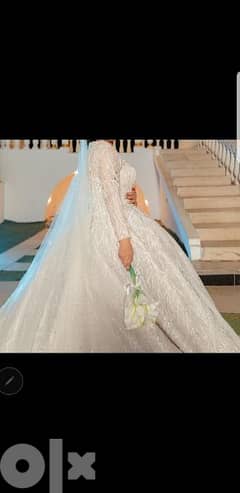 فستان زفاف ٣ متر ارخص من التأجير 0