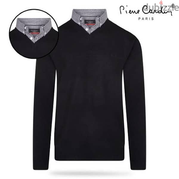 بلوڤر اسود Pierre Cardin بياقة قميص وارد اوروبا Original 4