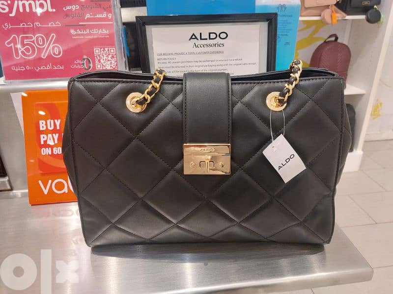 aldo bag black leather 2