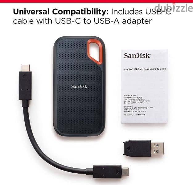 Sandisk 2Tb Extreme Portable SSD 1050Mb/S - Usb-C, Usb 3.2 Gen 2 1