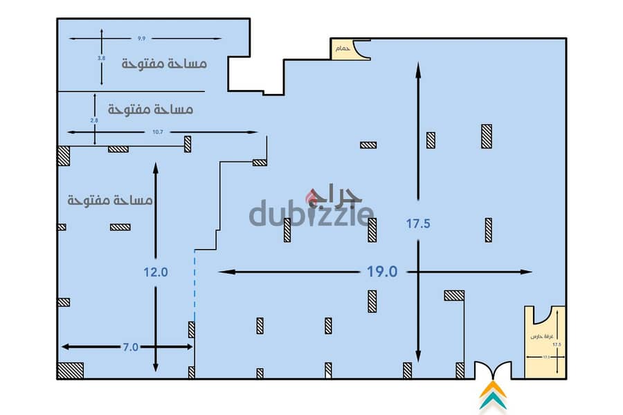 مكتب للايجار 785 م السلطان حسين - مدخل خاص 19